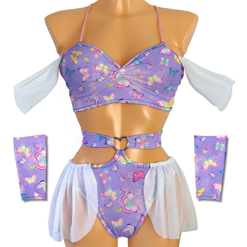 butterfly rave outfit set