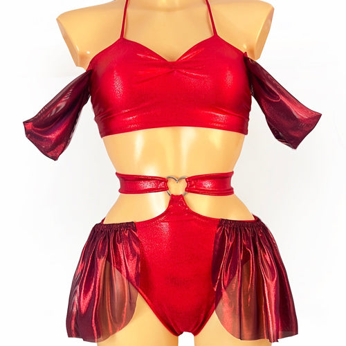 red fairy rave outfit