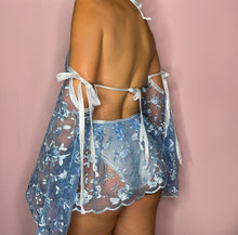 Load image into Gallery viewer, blue lace fairy festival rave outfit