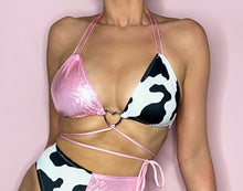Load image into Gallery viewer, cow print rave outfit