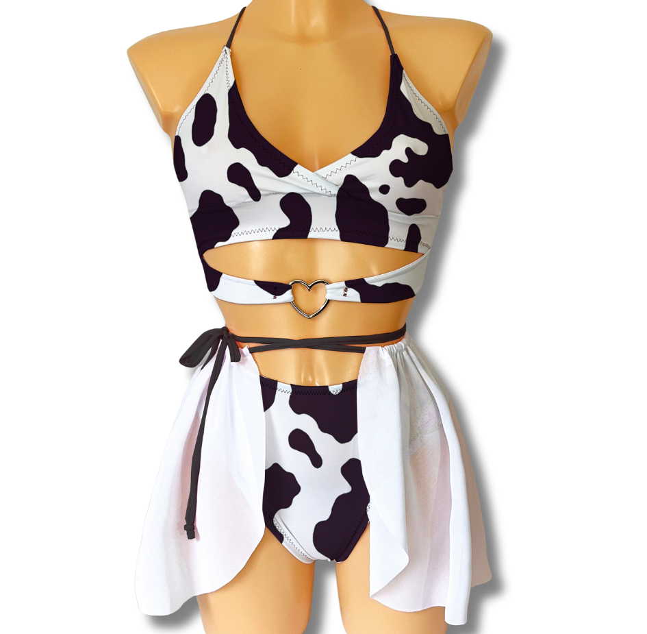 cow print rave outfit
