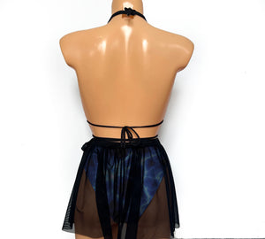 4 piece Electric Blue full RAVE OUTFIT