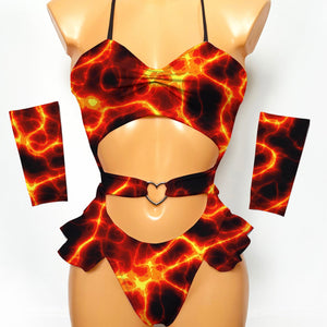 fire rave bodysuit