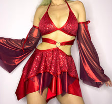 Load image into Gallery viewer, red halloween rave fairy outfit